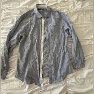 John Varvatos Light Blue and White Button Shirt